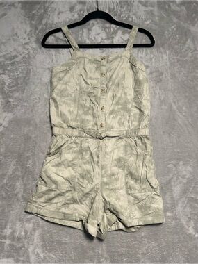 Abercrombie Kids Romper Girls 15/16 Green Tie Dye Adjustable Pockets
